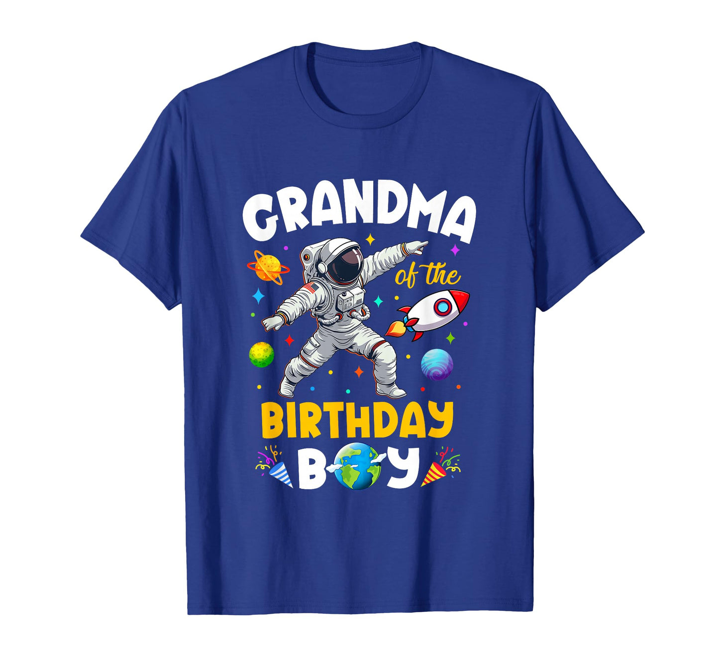 Grandma Of The Birthday Boy Astronaut Outer Space Birthday T-Shirt