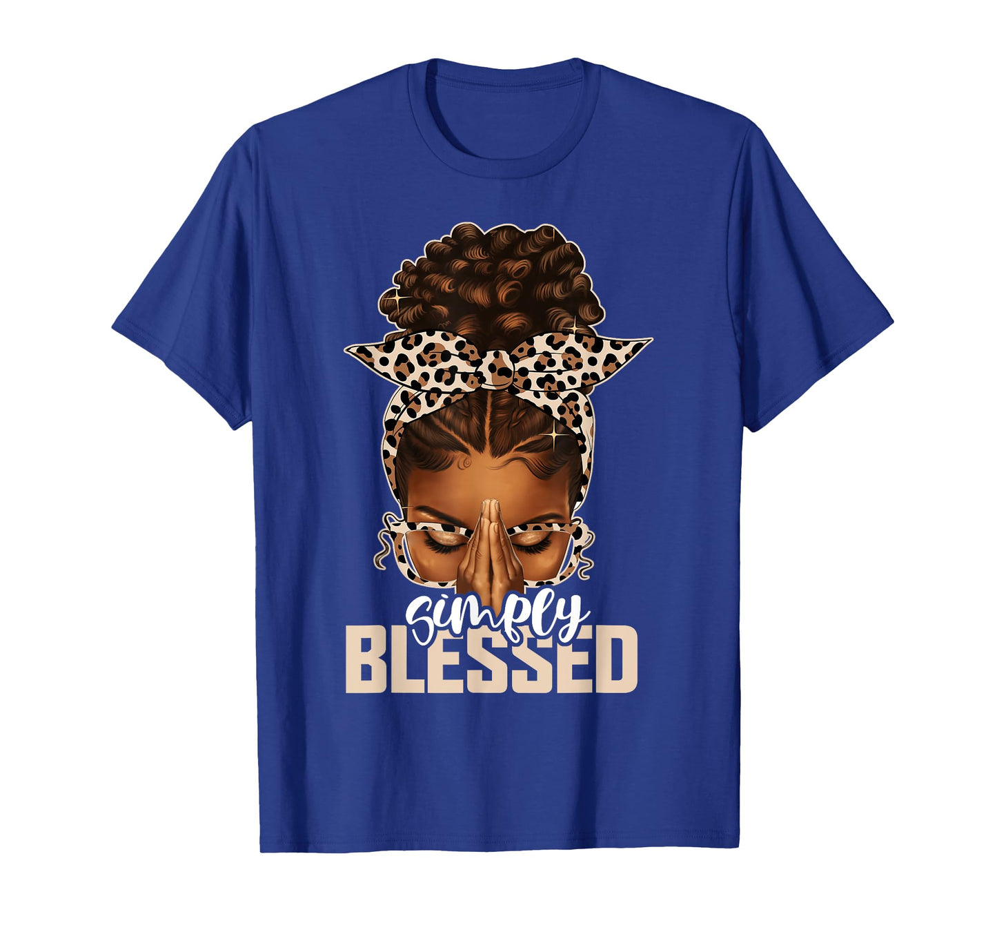 Blessed Black Woman Praying Afro African American Christian T-Shirt