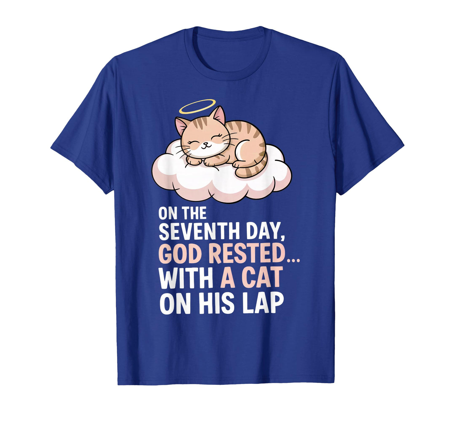 On The Seventh Day God Rested Cat Christian Pets T-Shirt