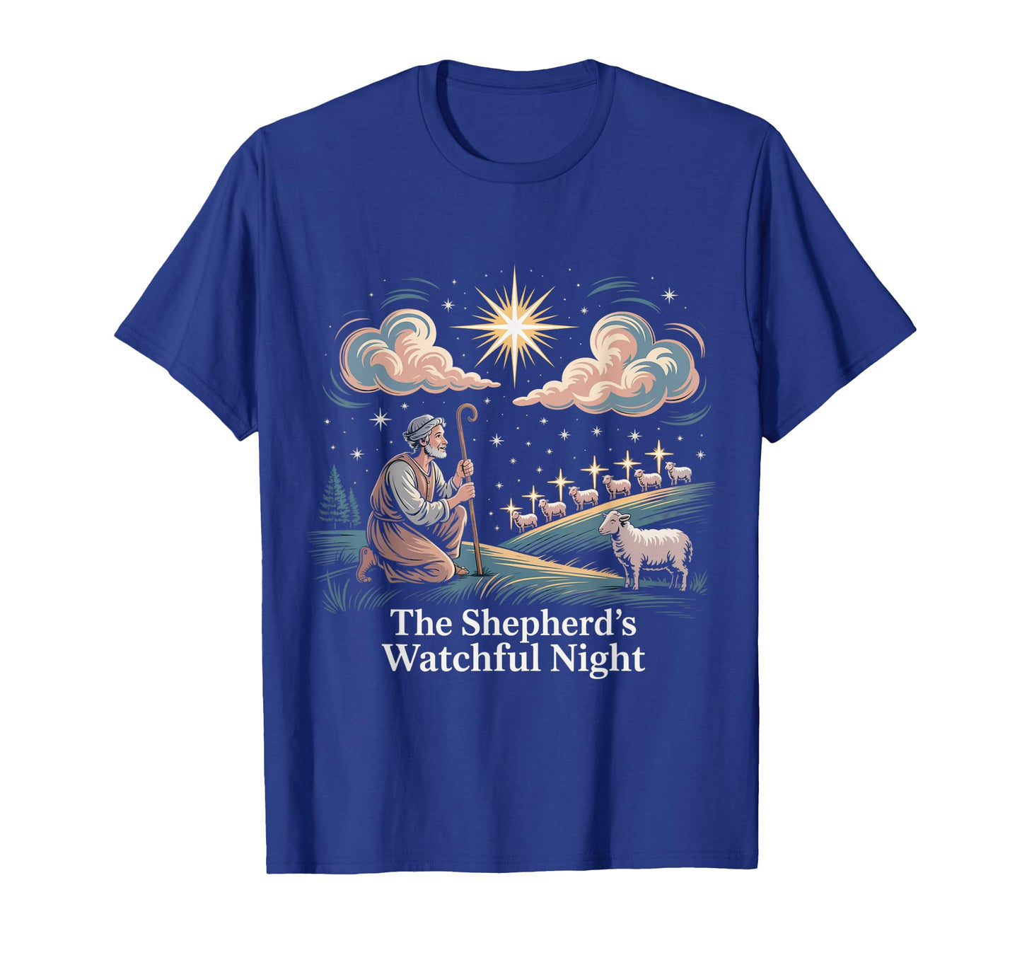 The Shepherd’s Watchful Night Nativity Design T-Shirt