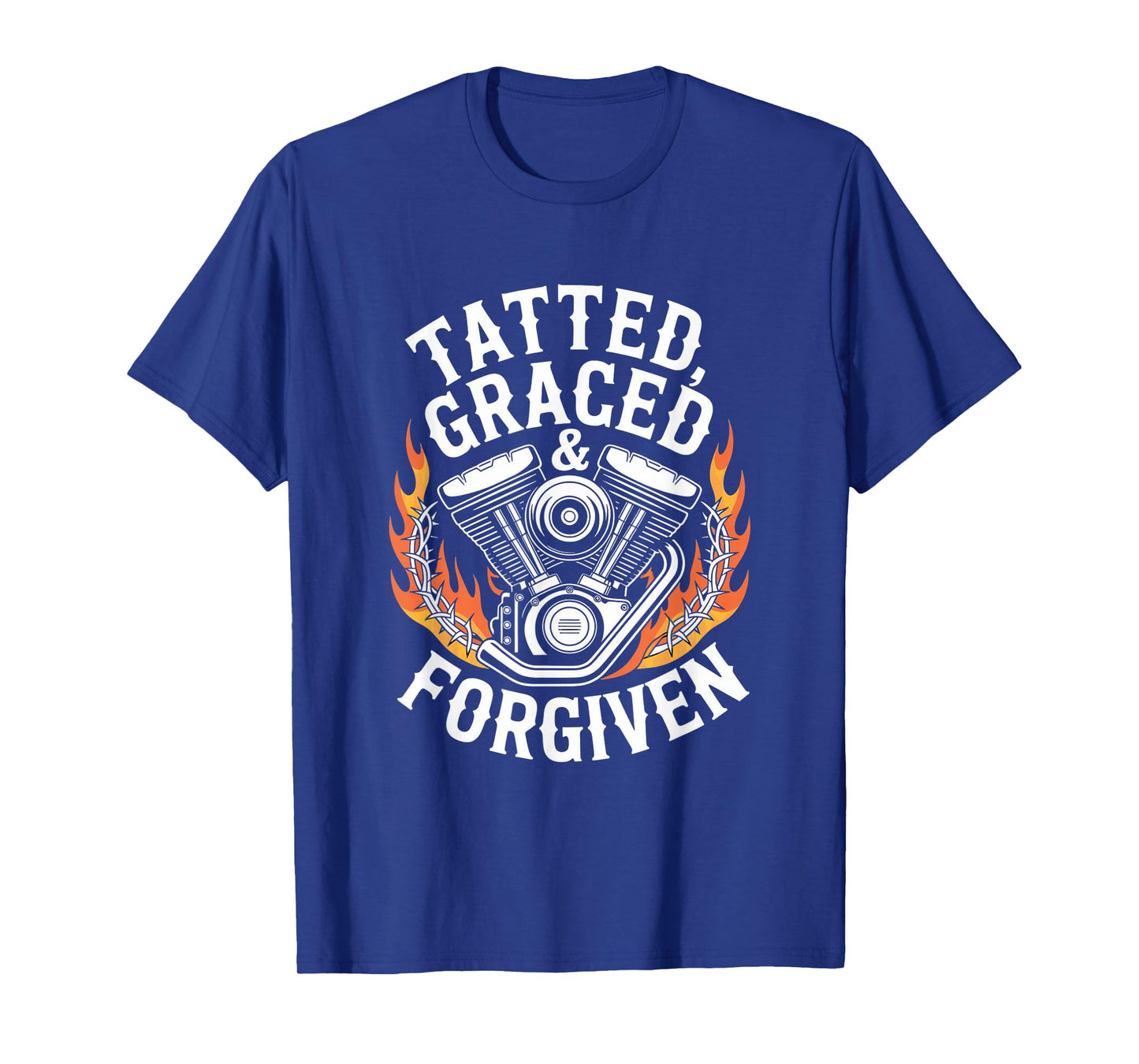 Christian Biker Tatted Graced Forgiven T-Shirt