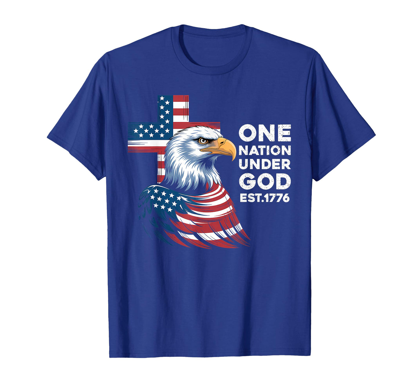 One Nation Under God Flag Patriotic Christian Eagle T-Shirt