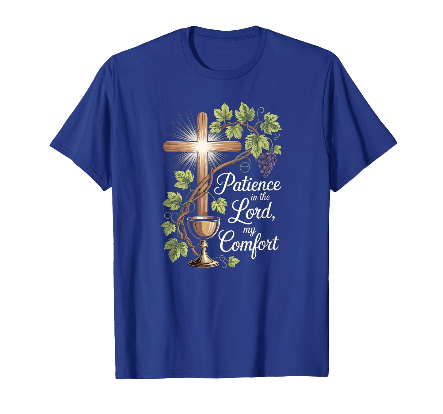 Patience in The Lord Comfort Christian Faith Cross T-Shirt