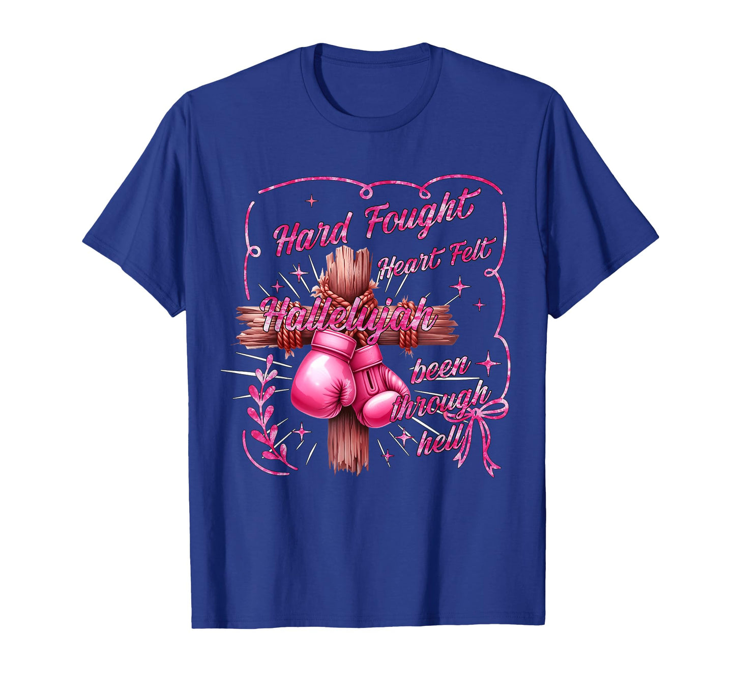 Brandon Hard Fought Hallelujah Praise Jesus Coquette Bow T-Shirt