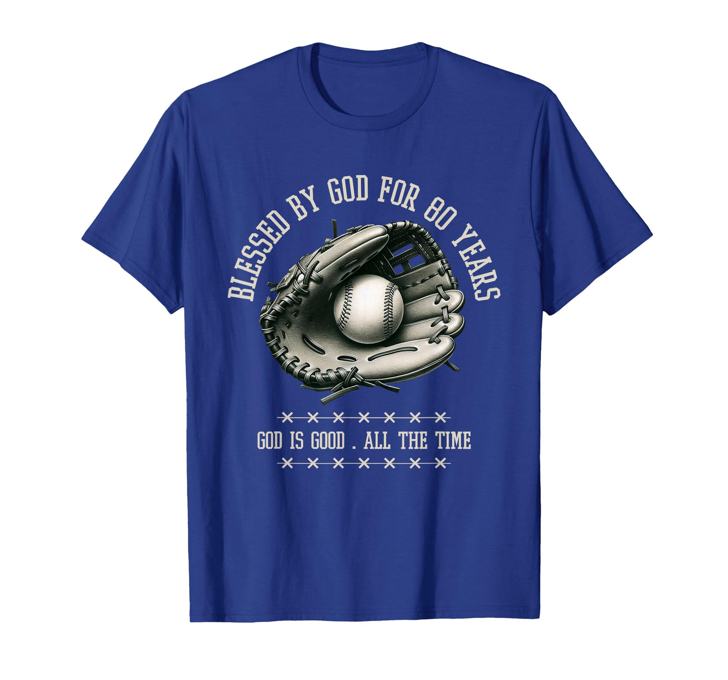 Blessed by God for 80 Years Old Baseball 80th Birthday Gifts T-Shirt