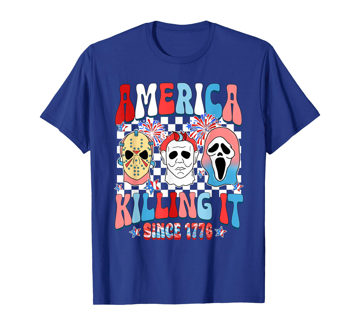 Groovy America Killing IT Since 1776 Horror 4th Of July USA T-Shirt