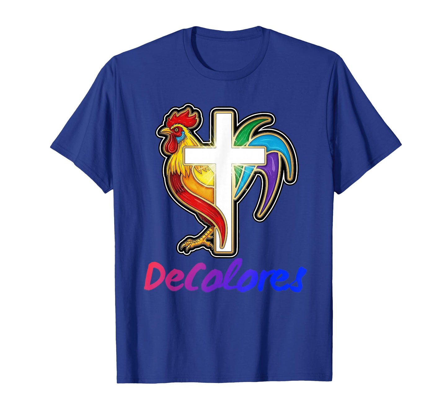 DeColores Cursillo Rainbow Rooster Catholic T-Shirt