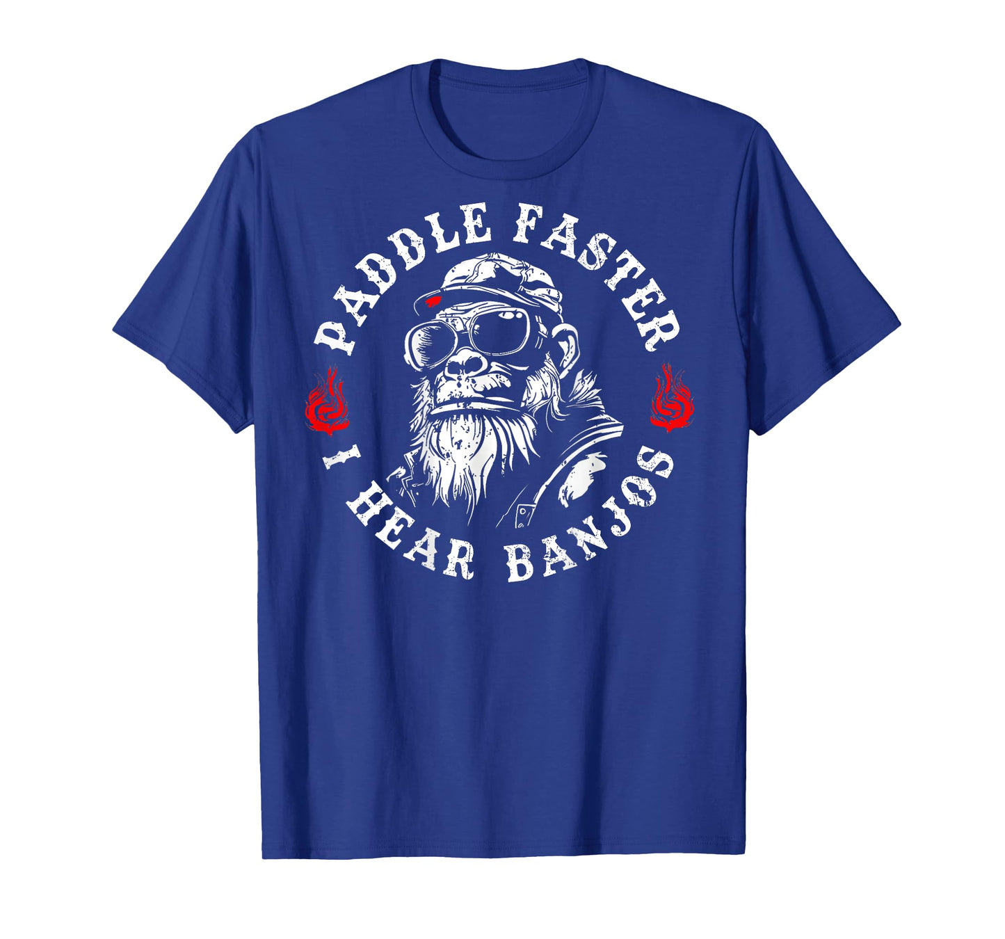 Paddle Faster I Hear Banjos Funny Monkey (On Back) T-Shirt