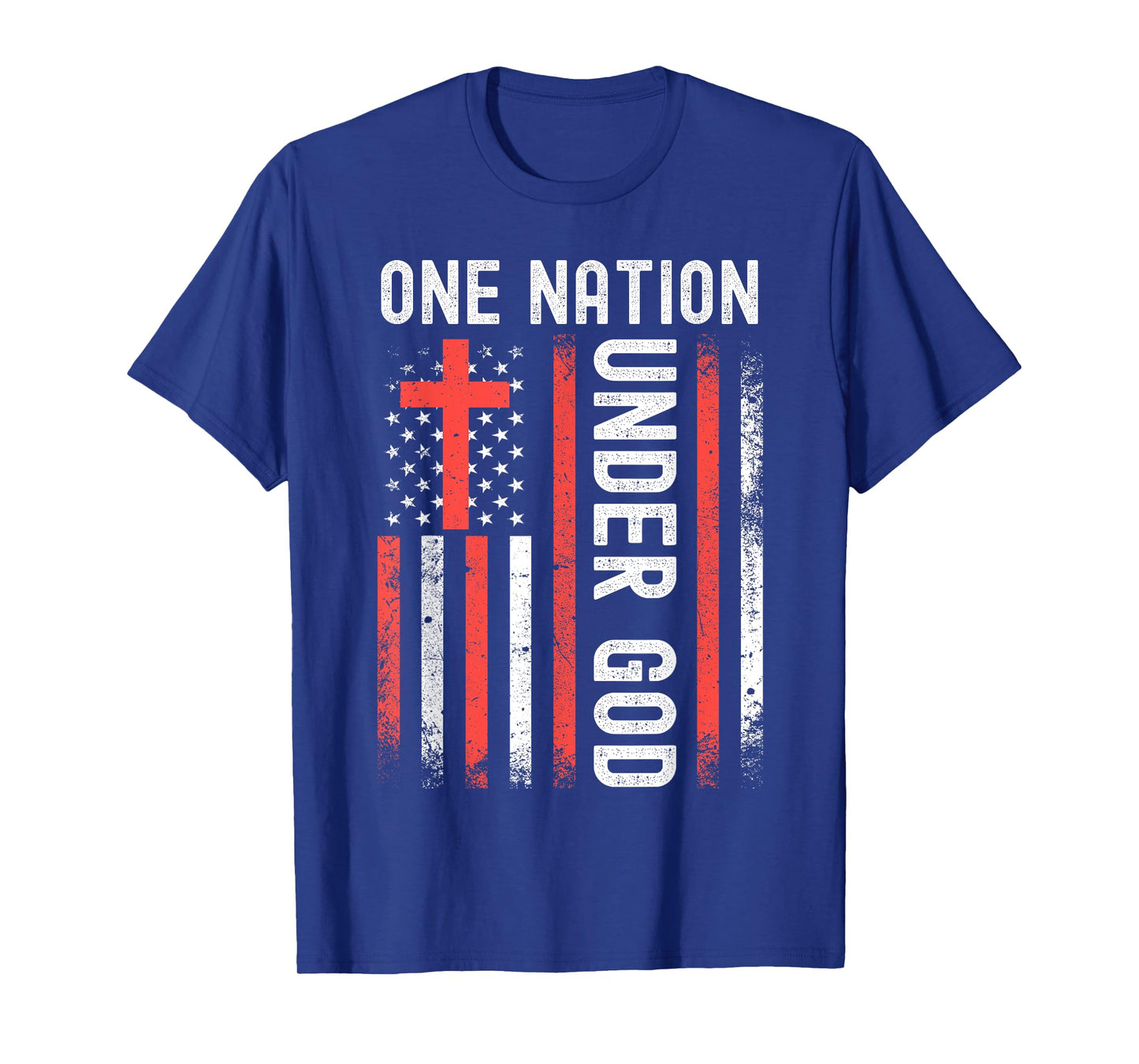 One Nation Under God Flag 4th Of July Patriotic Christian T-Shirt