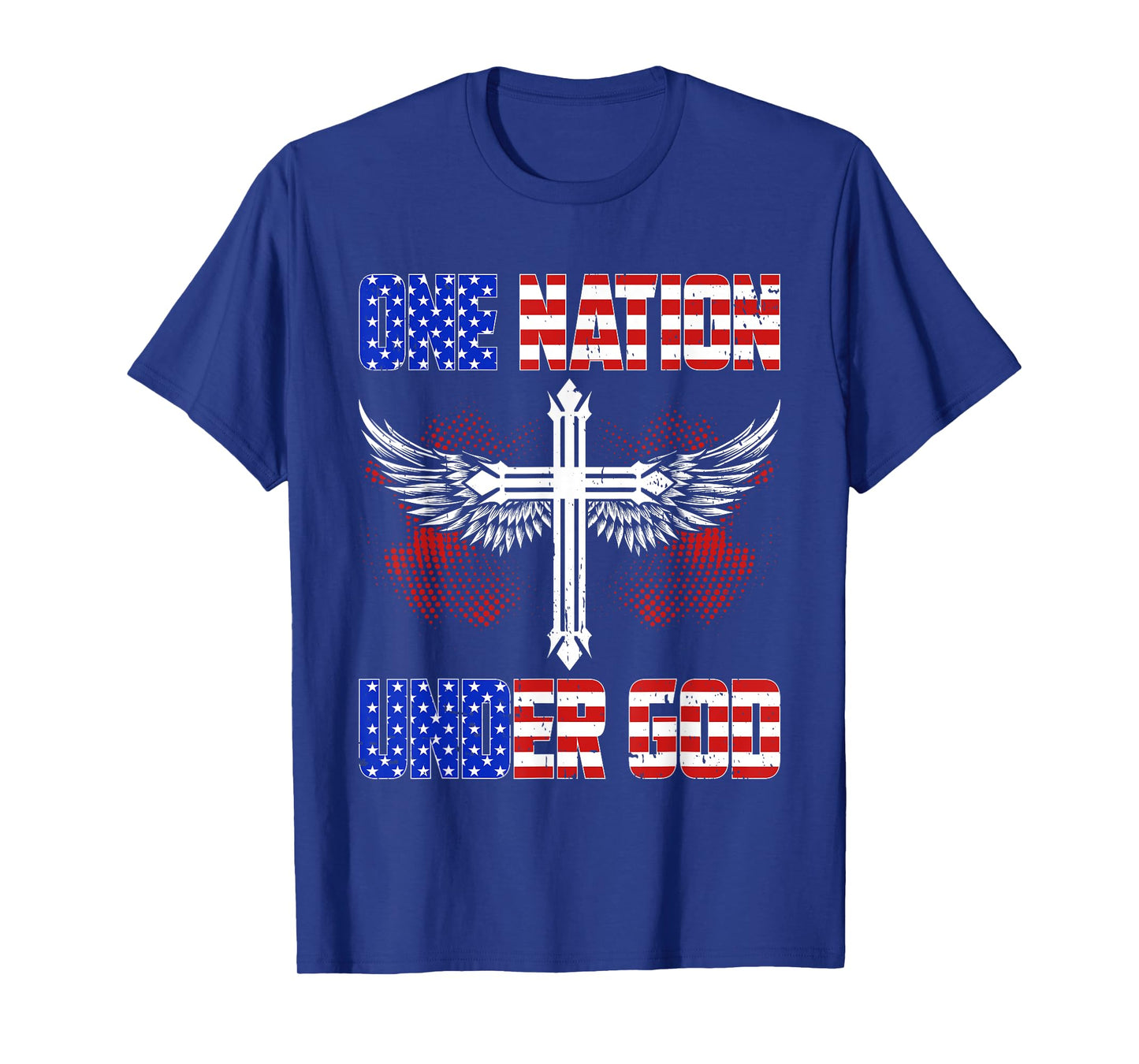 One Nation Under God Jesus Blessed American Flag T-Shirt