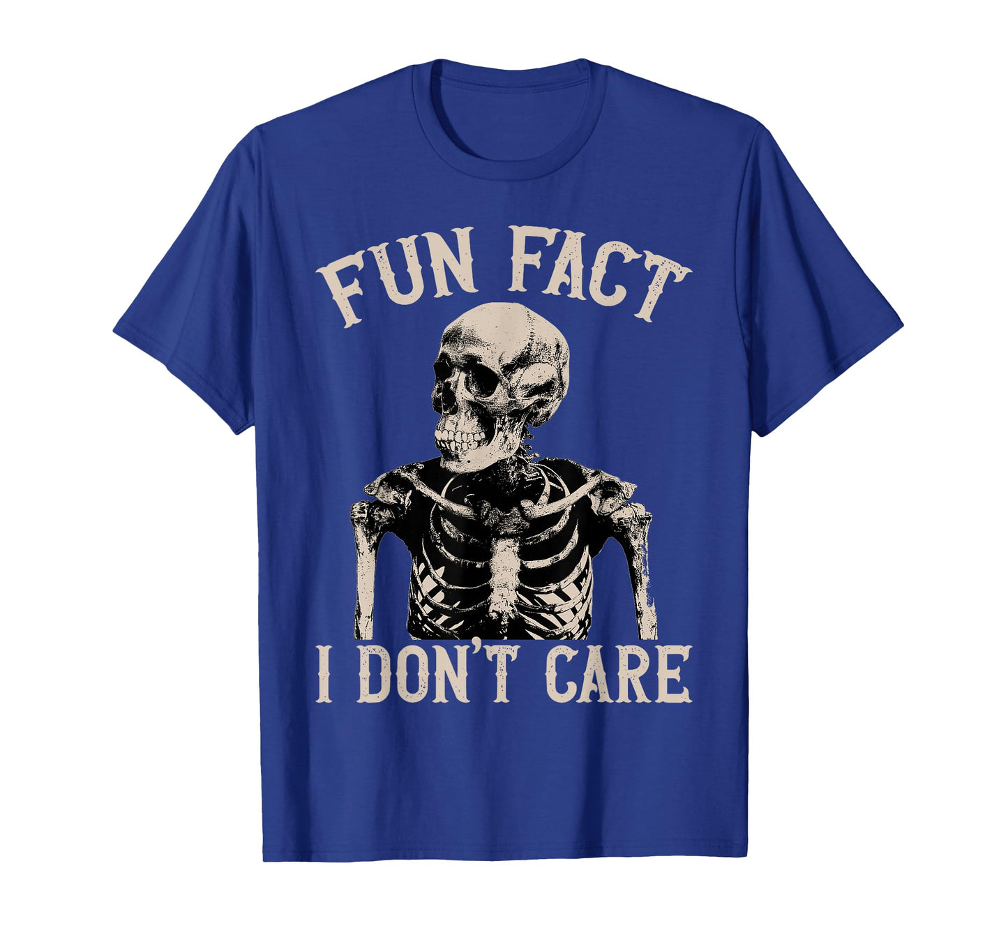 Fun Fact I Don’t Care Skull Funny Sarcastic Quote T-Shirt