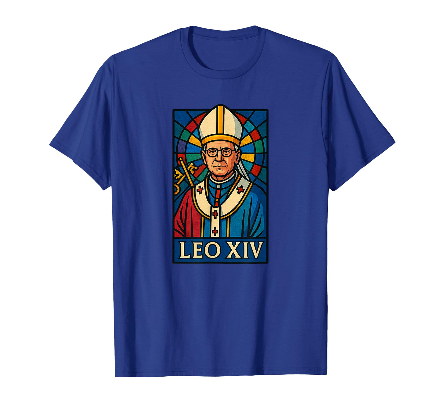 Pope Leo XIV / Christian, Rome, Vatican, Stained Glass T-Shirt