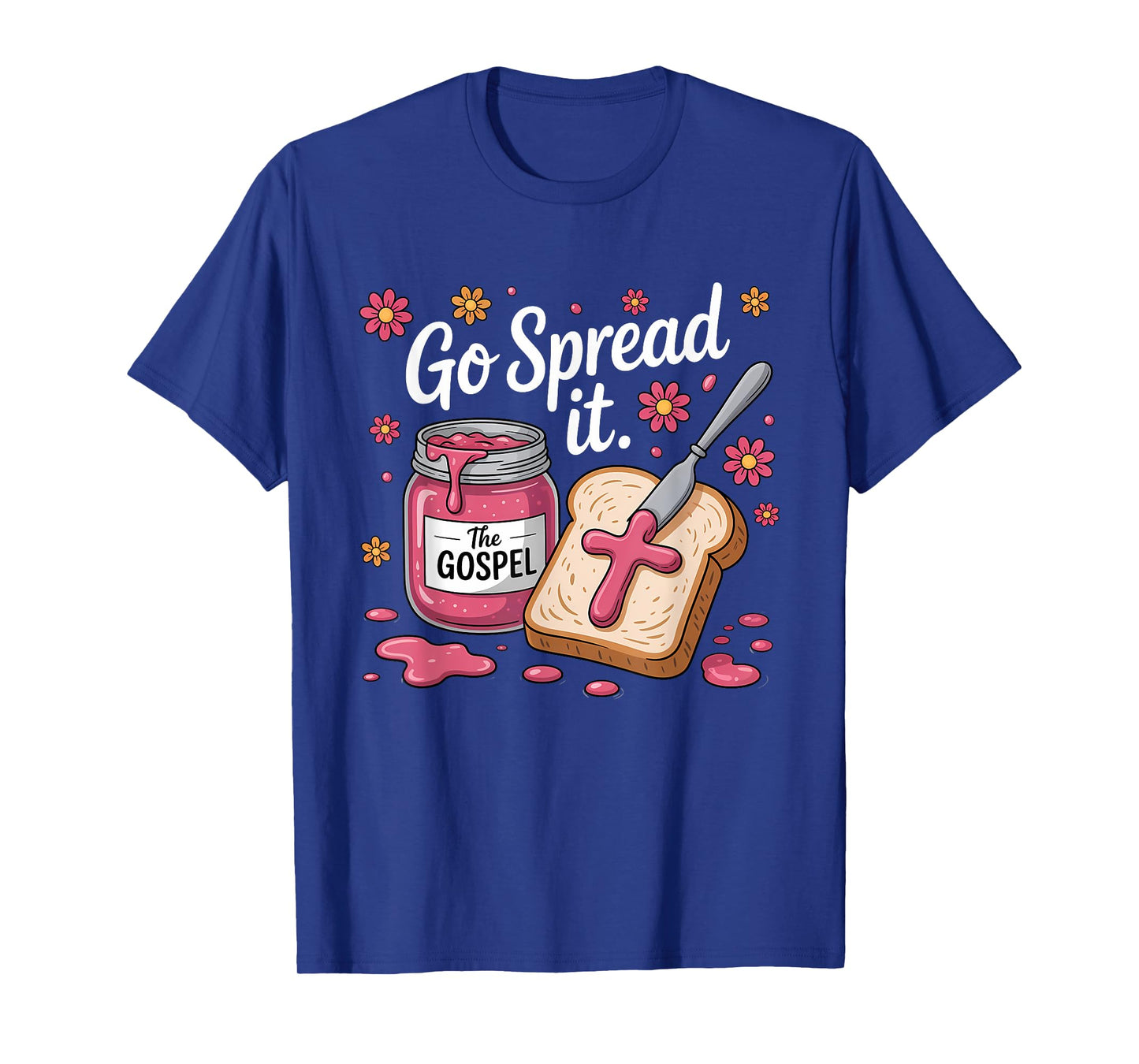 Go Spread It Funny Retro Gospel PB&J Christian Bible Art T-Shirt