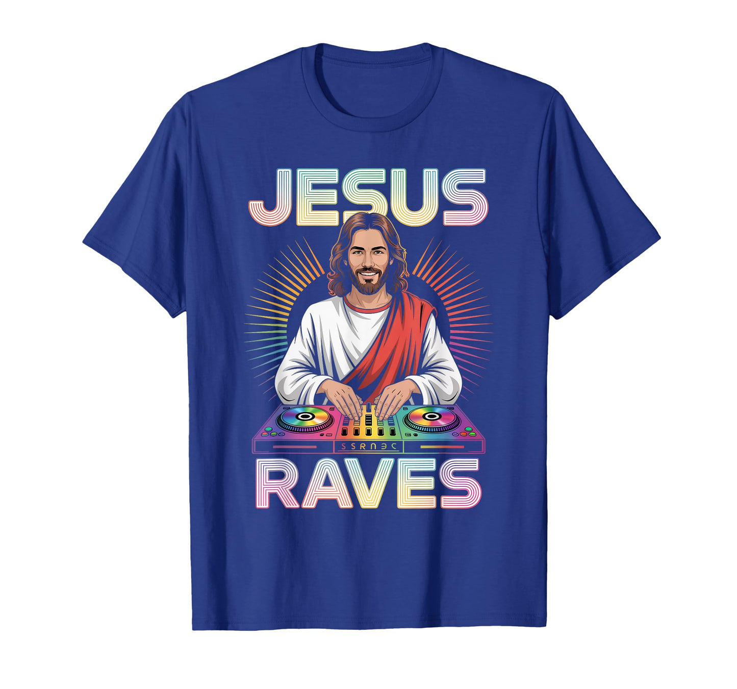 Jesus Raves DJ Rave Techno EDM Party Festival T-Shirt