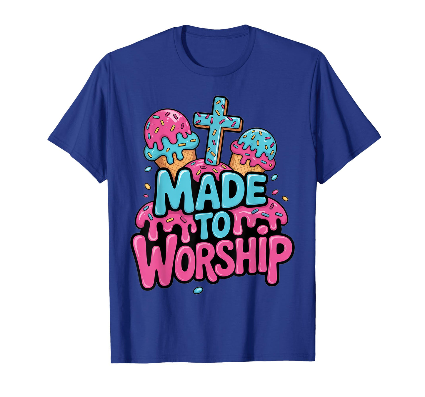 Drippy Made To Worship Shirt Ice Cream Drip Christian Kids T-Shirt