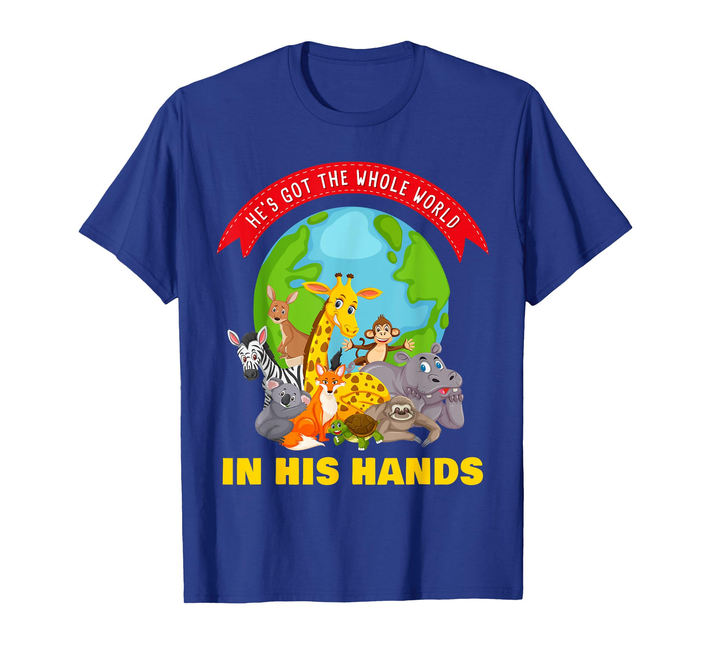 He's Got The Whole World in His Hands β Faith Kids Animals T-Shirt
