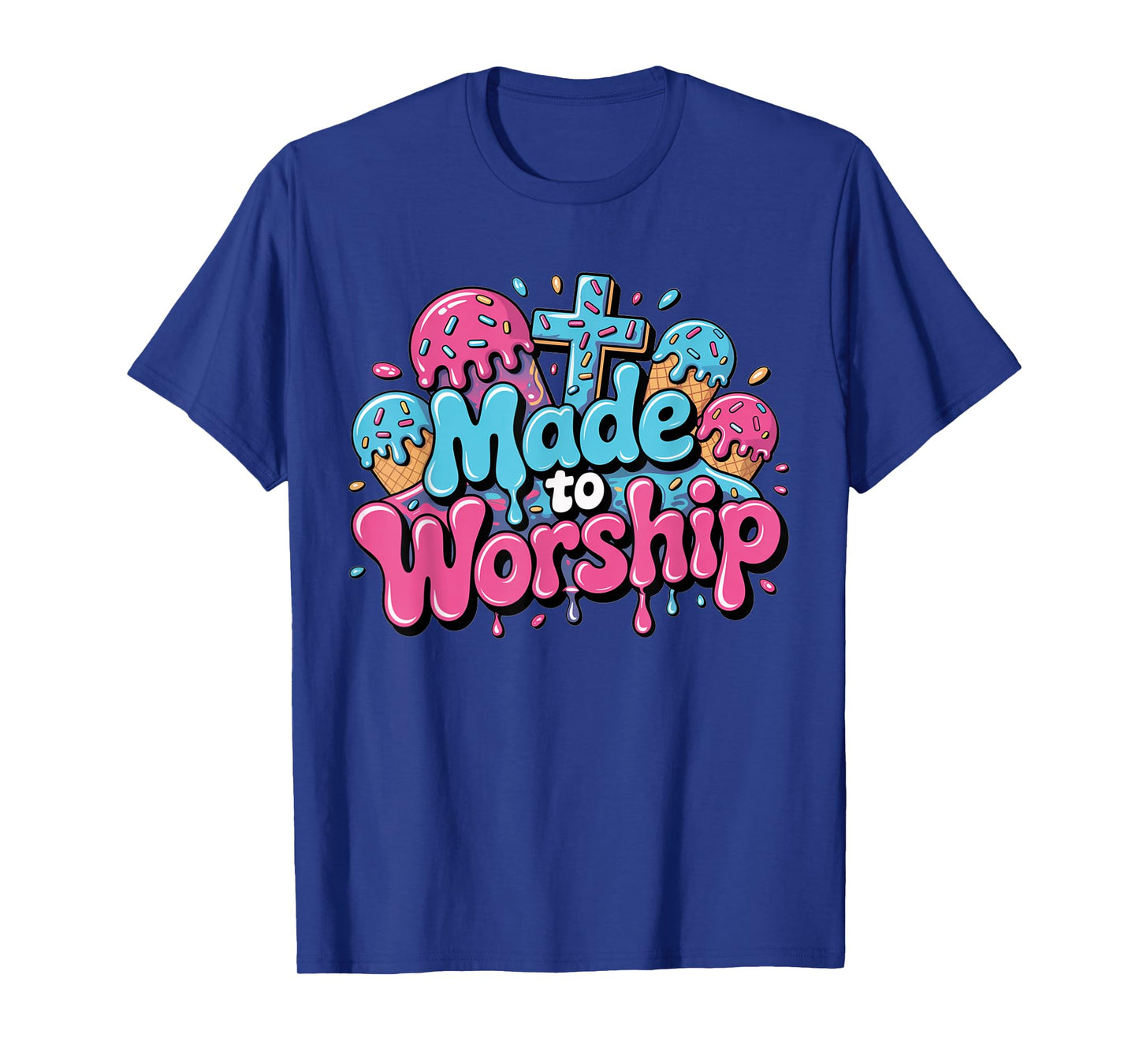 Made To Worship Shirt Ice Cream Drippy Christian Drip Kids T-Shirt
