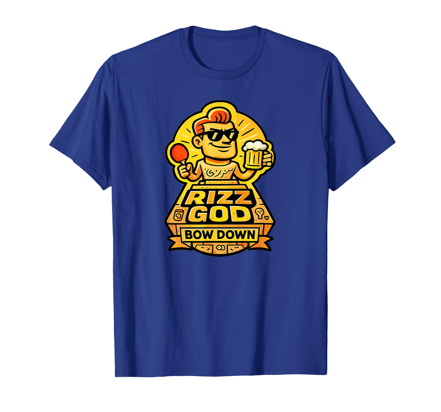 Rizz God Bow Down Ping Pong Beer Lovers Idea T-Shirt
