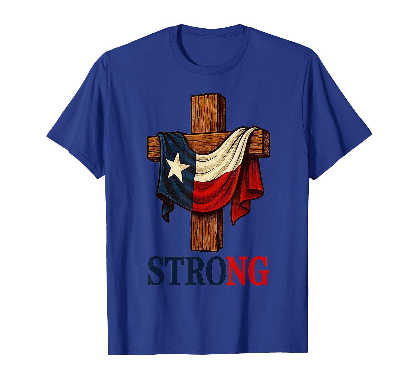 Strong Texas flag cross christian texas pride 2025 T-Shirt
