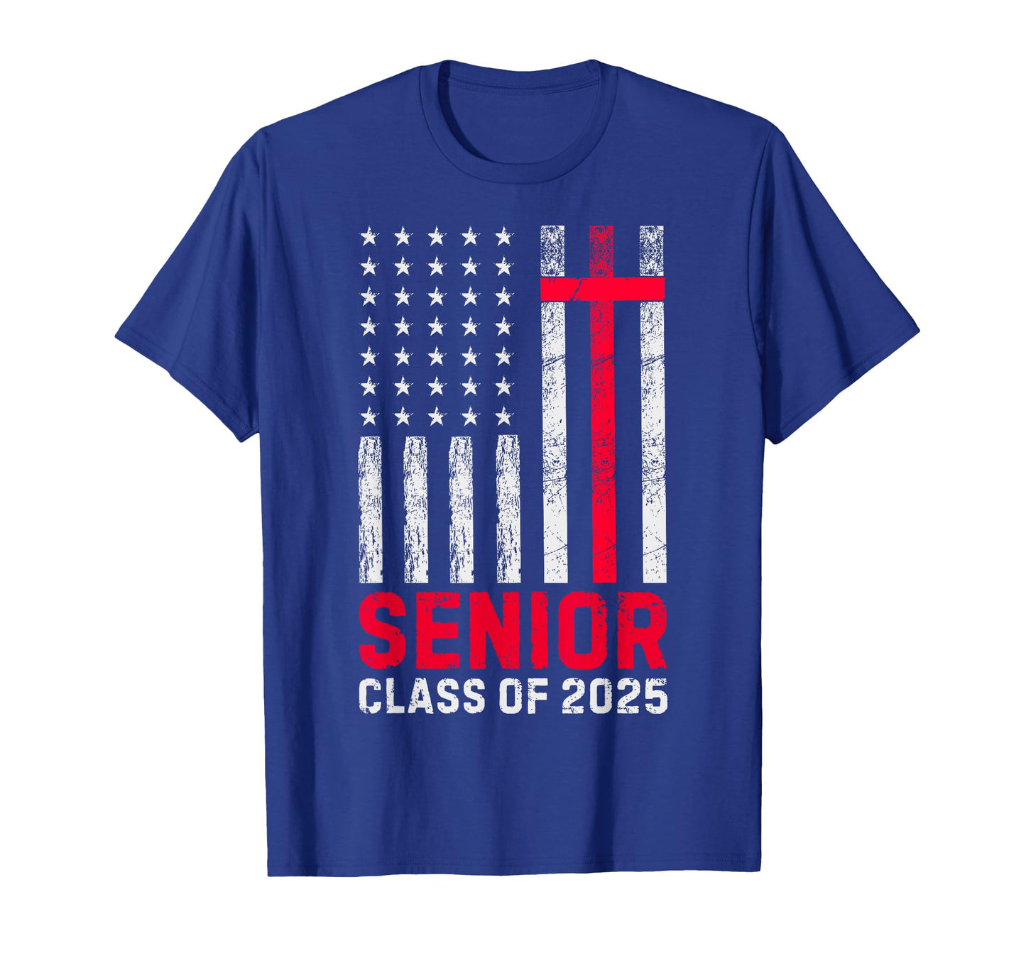 Senior Class of 2025 US Flag Cross Christian Graduation 2025 T-Shirt