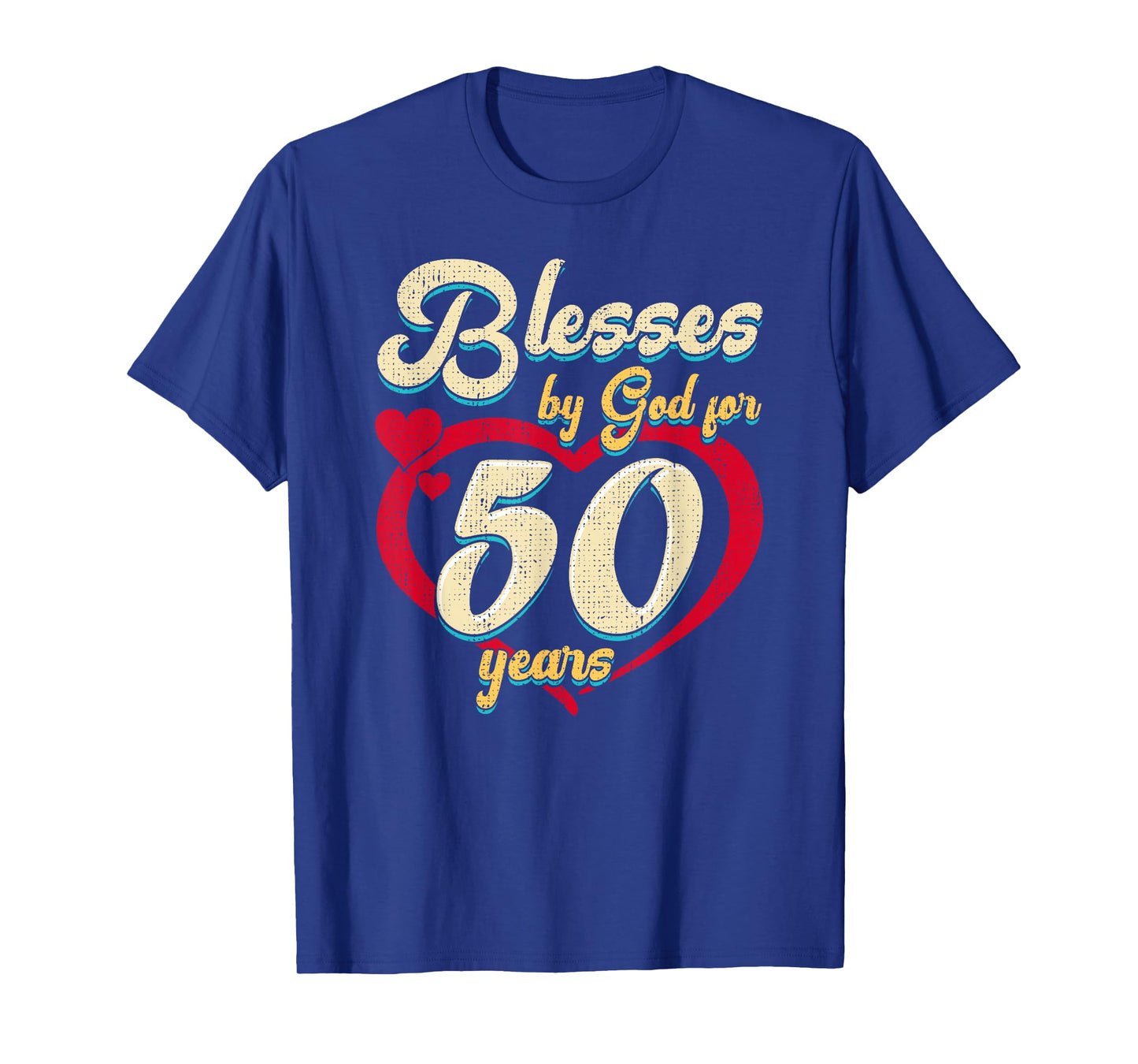 Blesses by God for 50 Years Christian 50th Birthday Womens T-Shirt