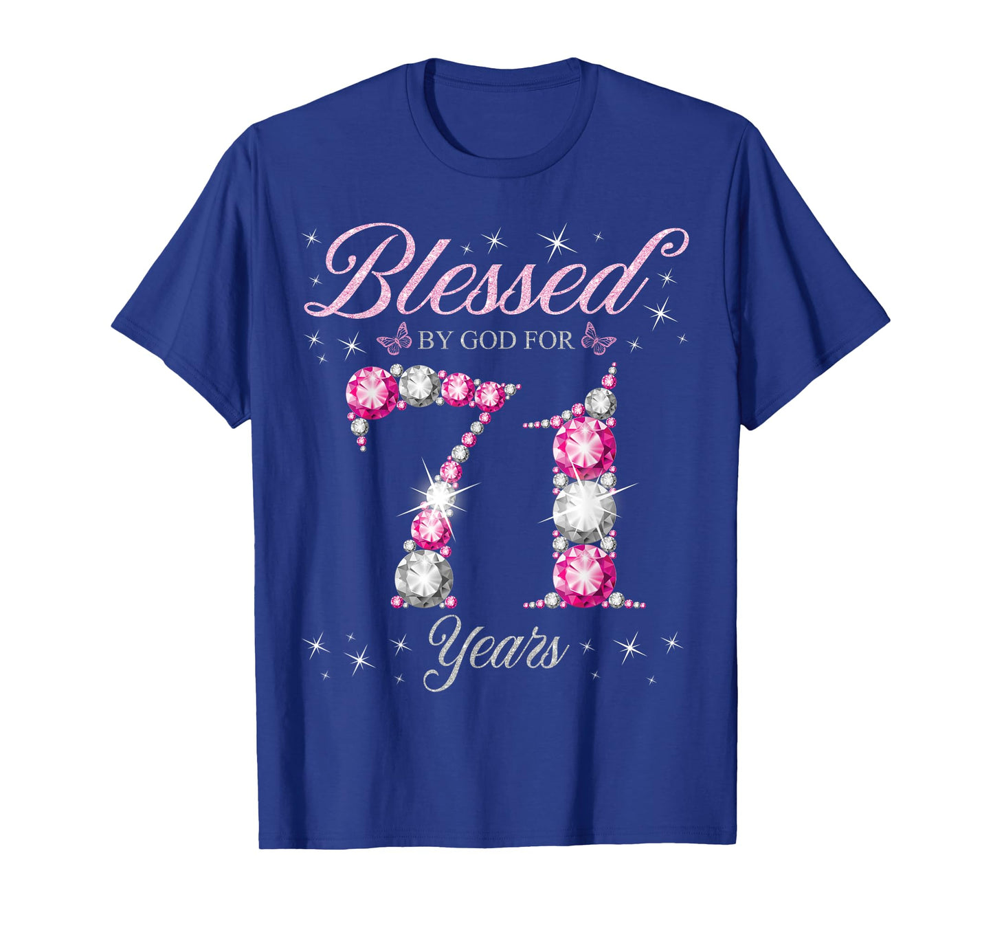 Blessed By God For 71 Years Old 71st Birthday Party T-Shirt