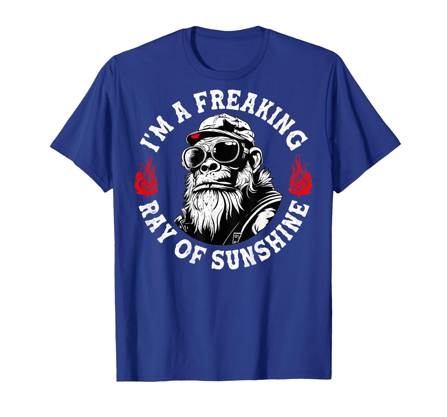 Iβm A Freaking Ray of Sunshine Funny Monkey (On Back) T-Shirt