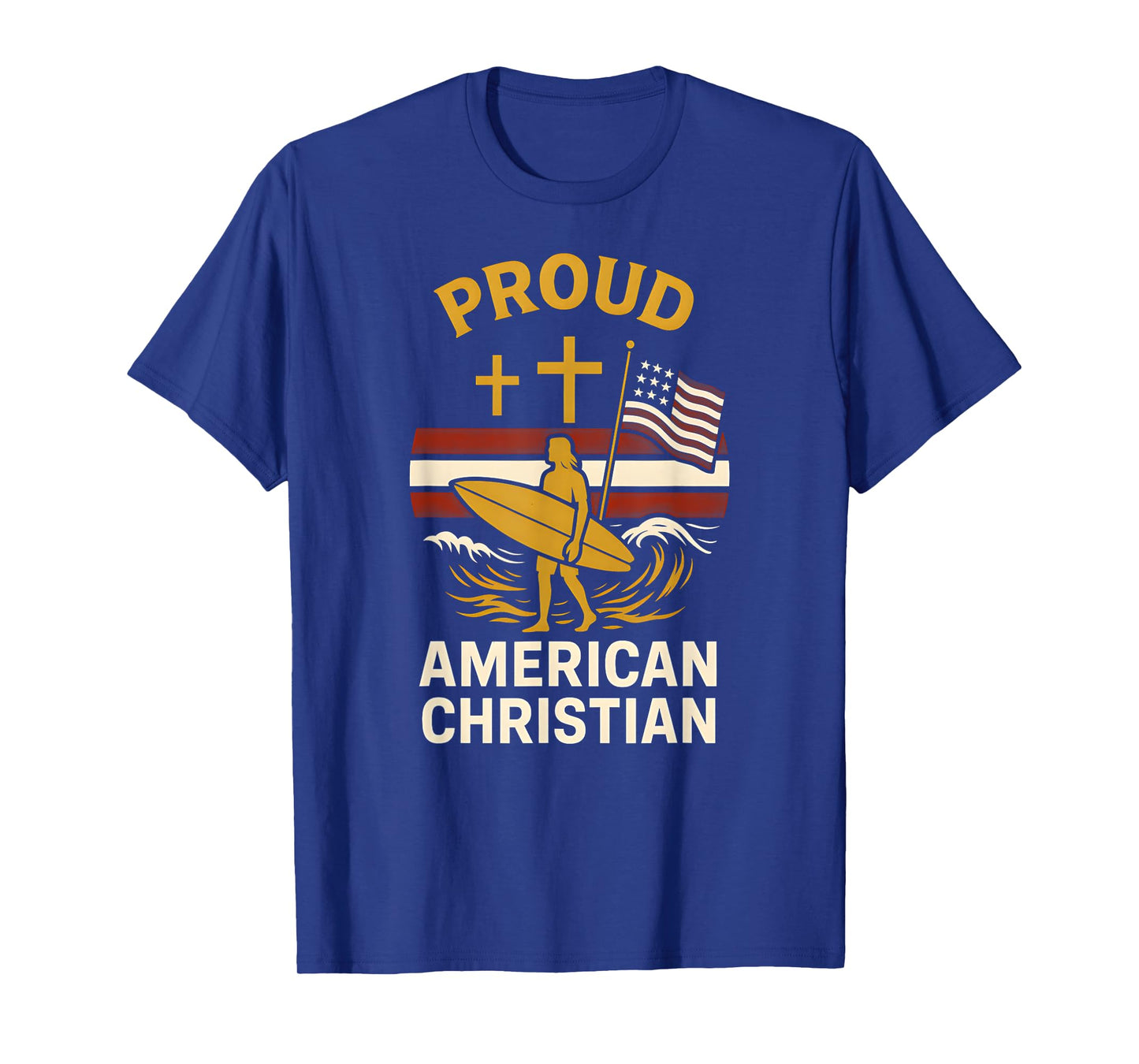 Patriotic Faith Proud American Christian Vintage Mens Faith T-Shirt
