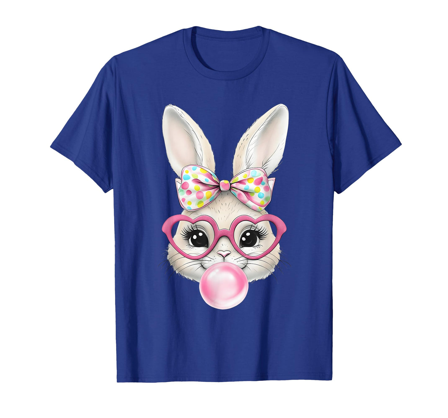 Cute Bunny Rabbit Face Coquette Bow Easter Day Girls Women T-Shirt