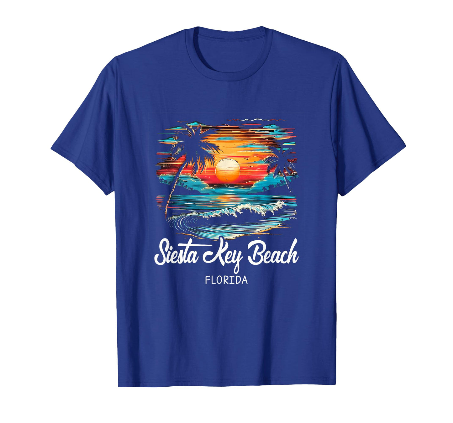 Family Vacation Retro Sunset Florida Siesta Key Beach T-Shirt