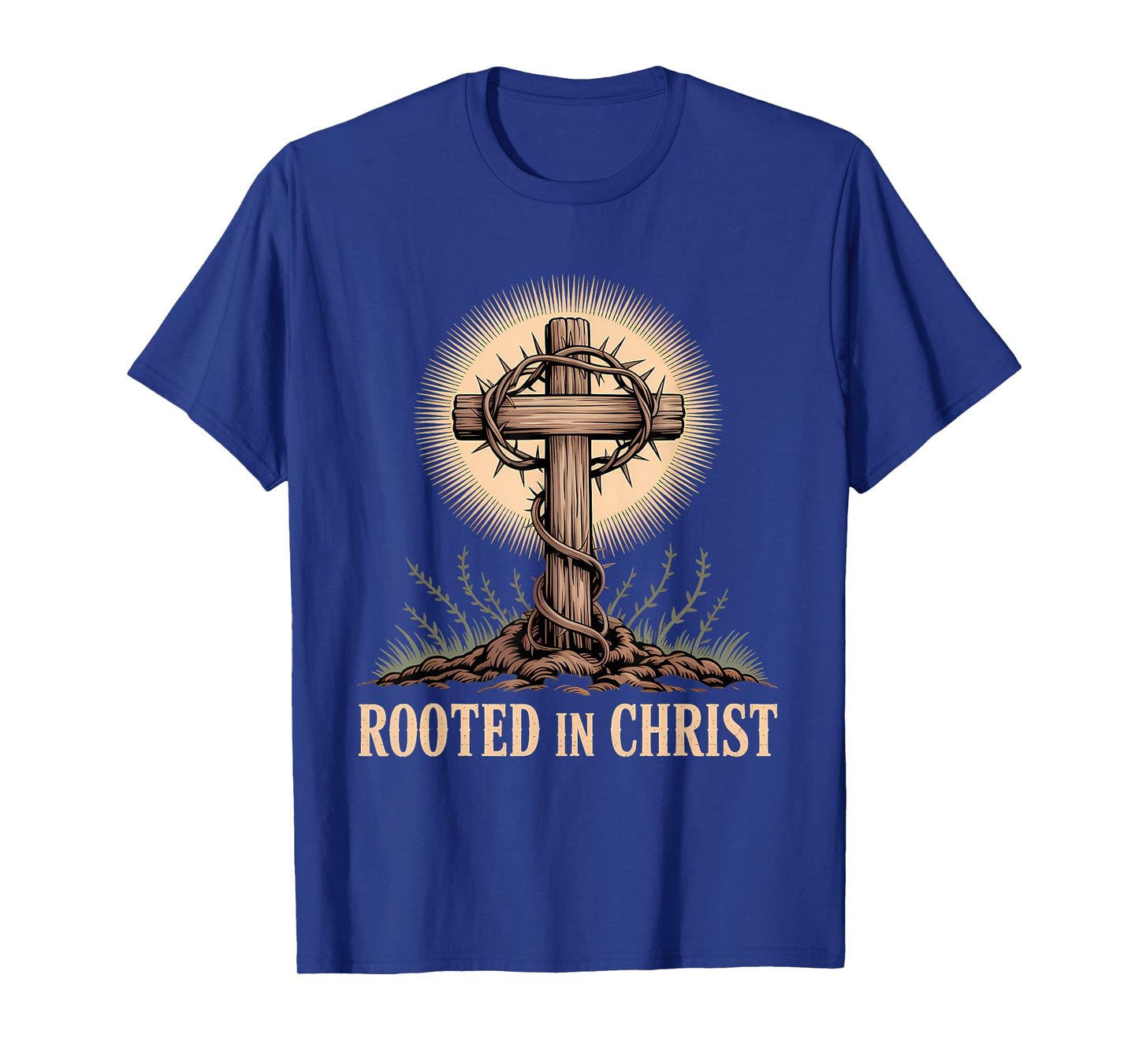 Rooted in Christ Christian Faith Jesus Cross T-Shirt