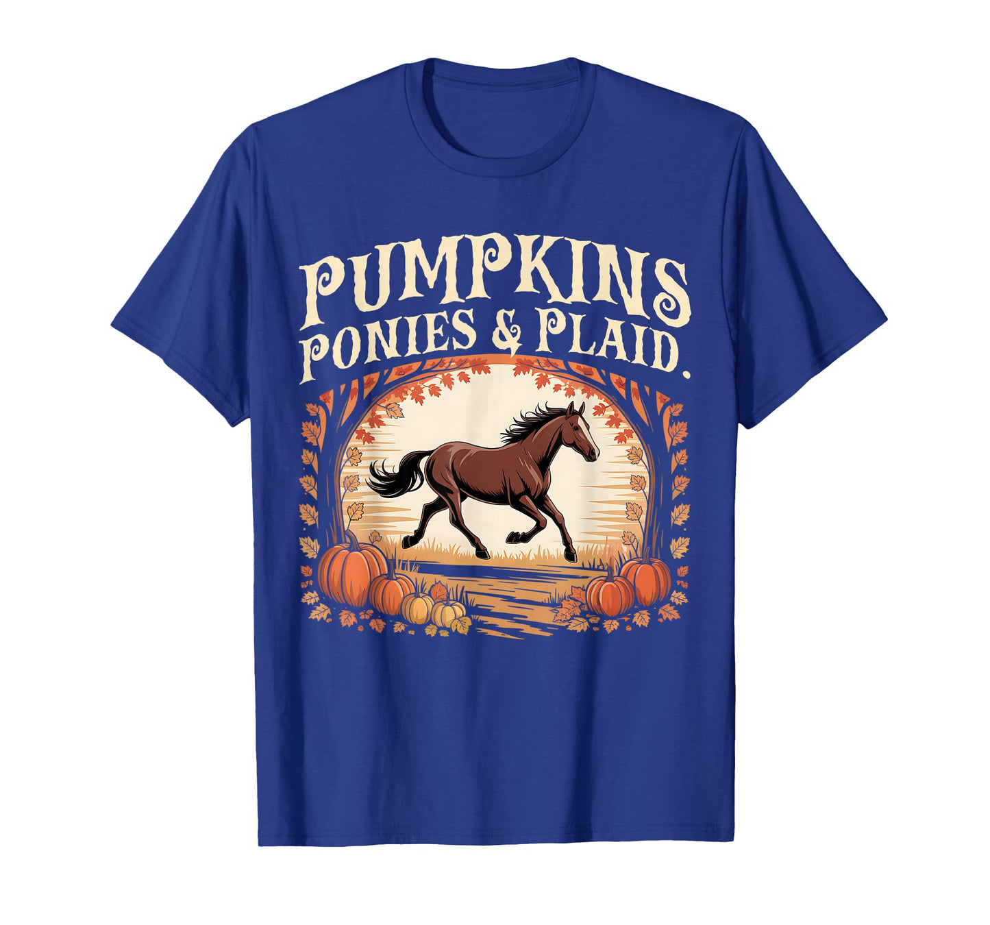 Retro Pumpkins Ponies & Plaid T-Shirt