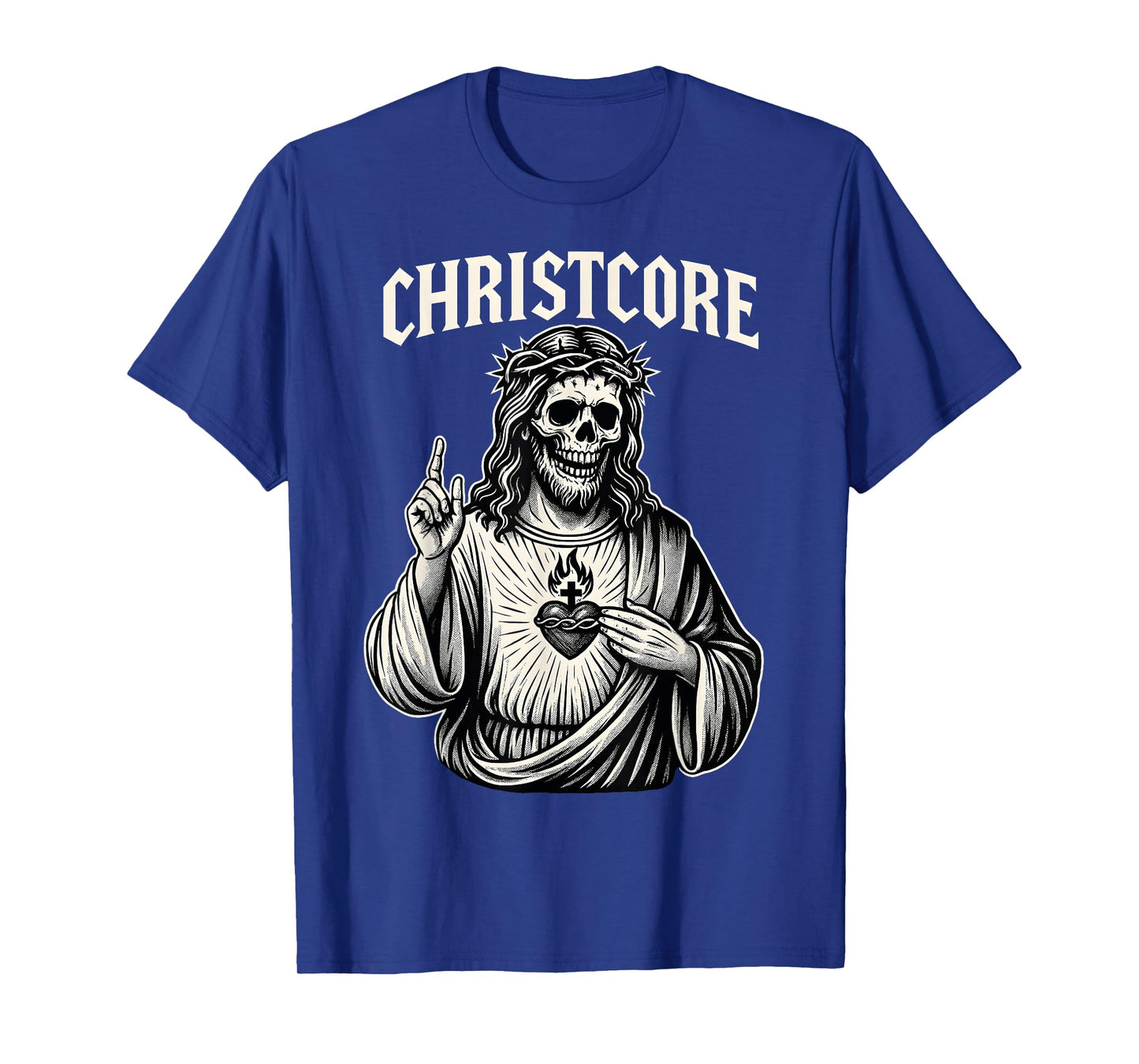 Christcore Skull Jesus Sacred Heart Christian Metal Gothic T-Shirt
