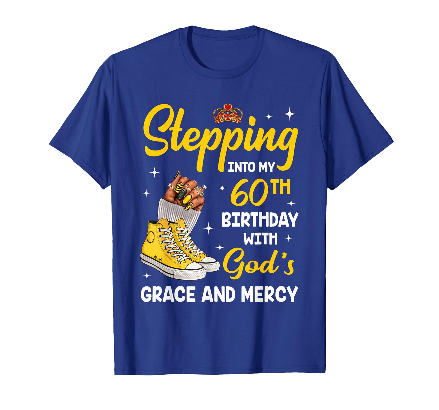 Stepping Into My 60th Birthday Queen Melanin Afro Woman T-Shirt