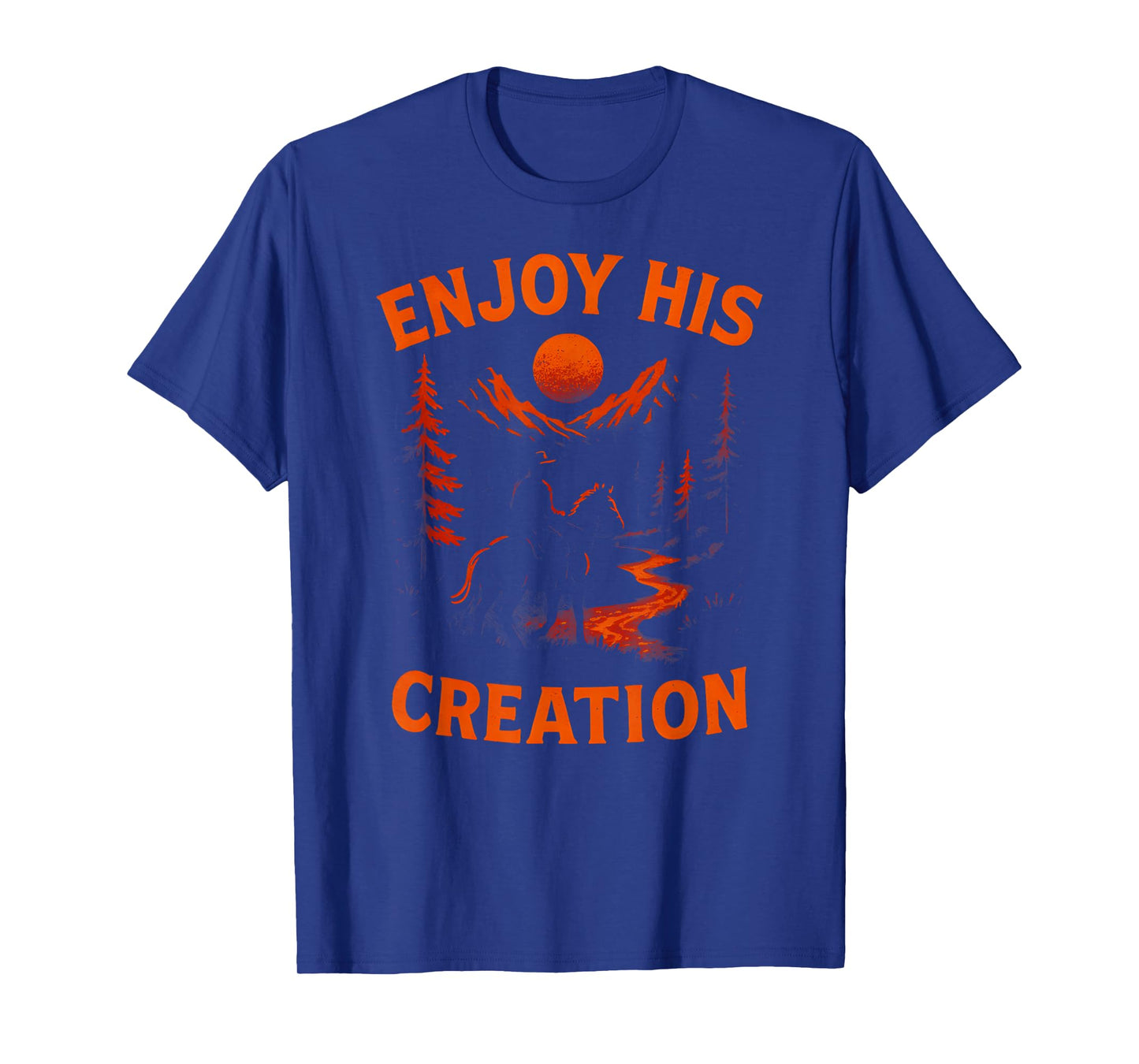 Outdoors Enjoy His Creation Vintage Mens Christian Faith T-Shirt