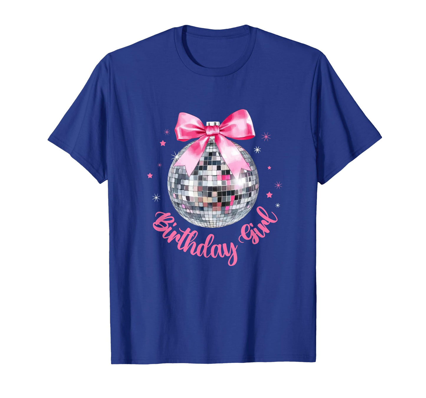 Birthday Girl Coquette Bow Disco Ball Funny Birthday Party T-Shirt