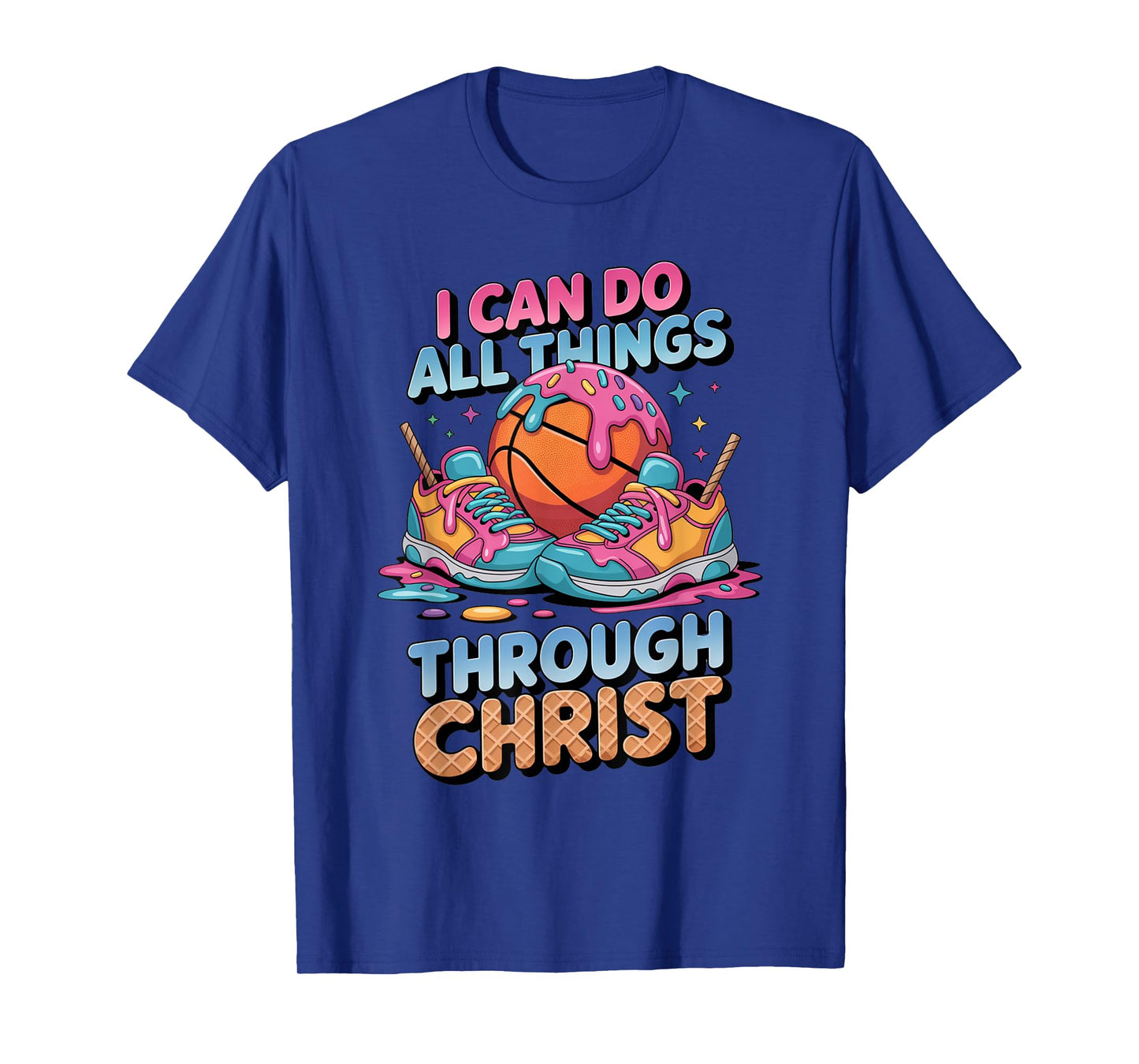 Christian Basketball Shirts Boys Ice Cream Philippians 4:13 T-Shirt