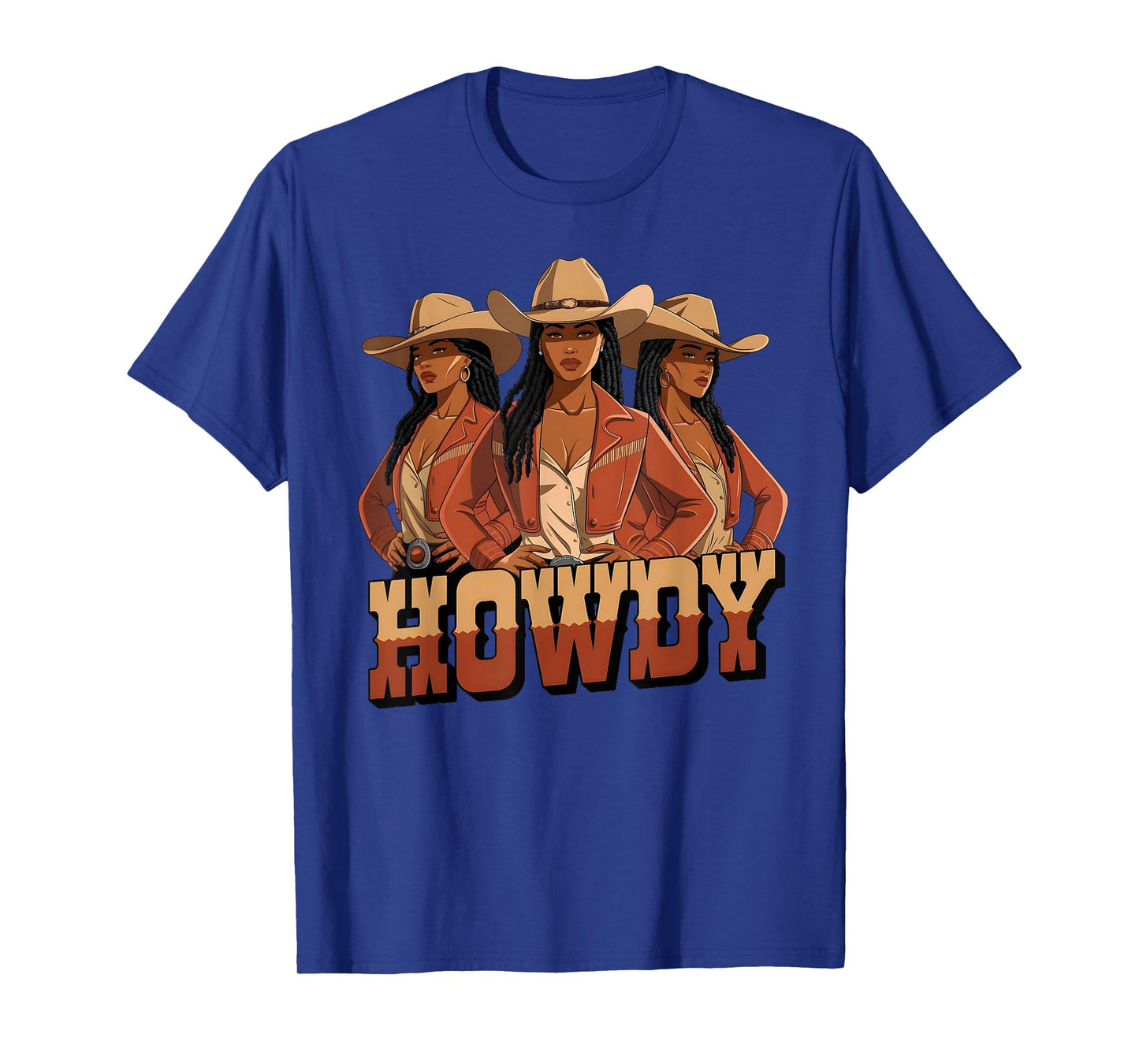 Howdy Retro Western Melanin Black Cowgirl African Women T-Shirt