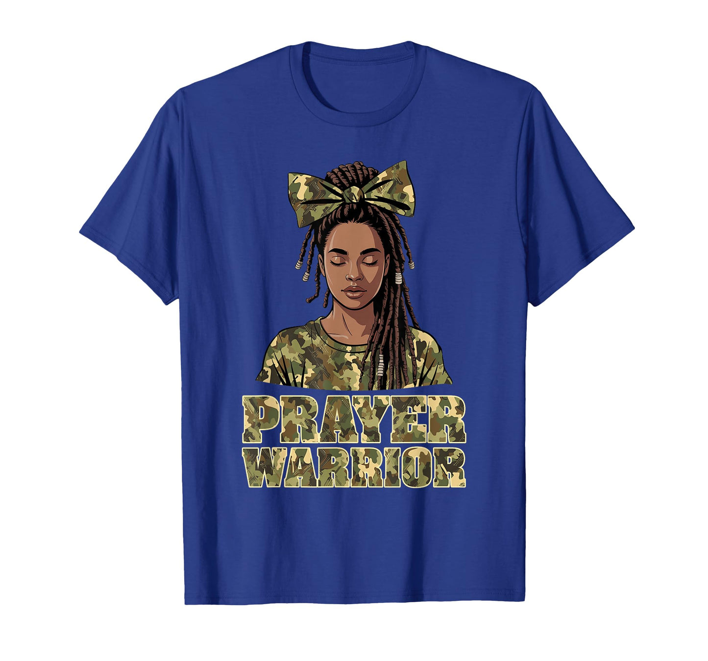 Prayer Warrior Locs Christian Black Woman Camo Bandana T-Shirt