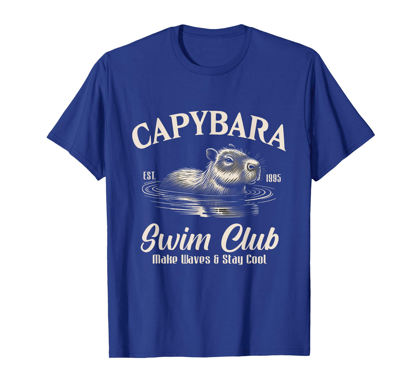 Capybara Swim Club Make Waves Stay Cool Aesthetic T-Shirt
