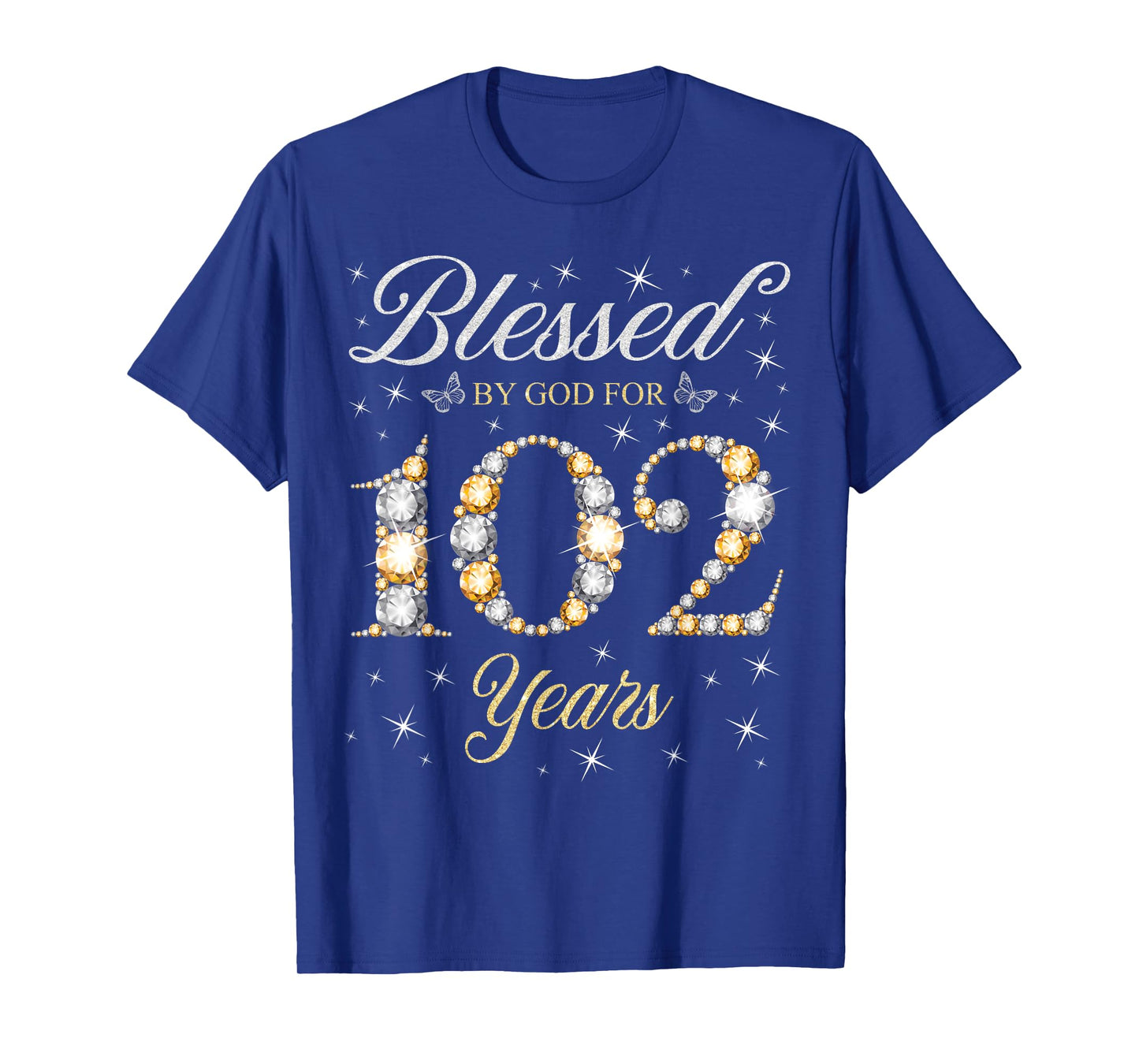 Blessed By God For 102 Years Old 102nd Birthday B-Day Party T-Shirt