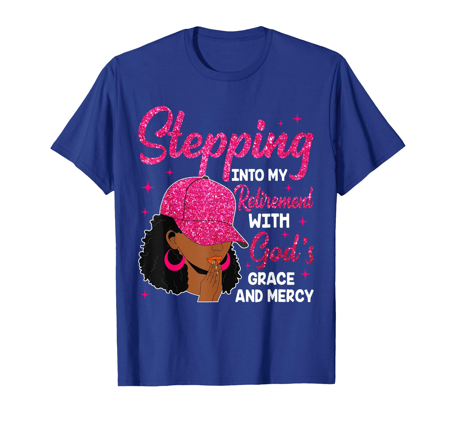 Stepping Into My Retirement Afro Black Women Christian T-Shirt