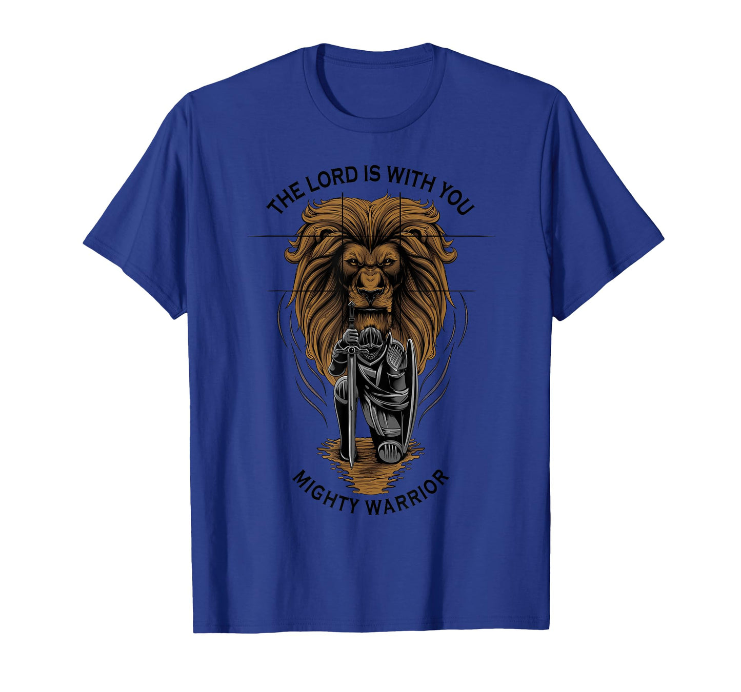 The Lord Is With You Mighty Warrior Christian Lion Graphic T-Shirt