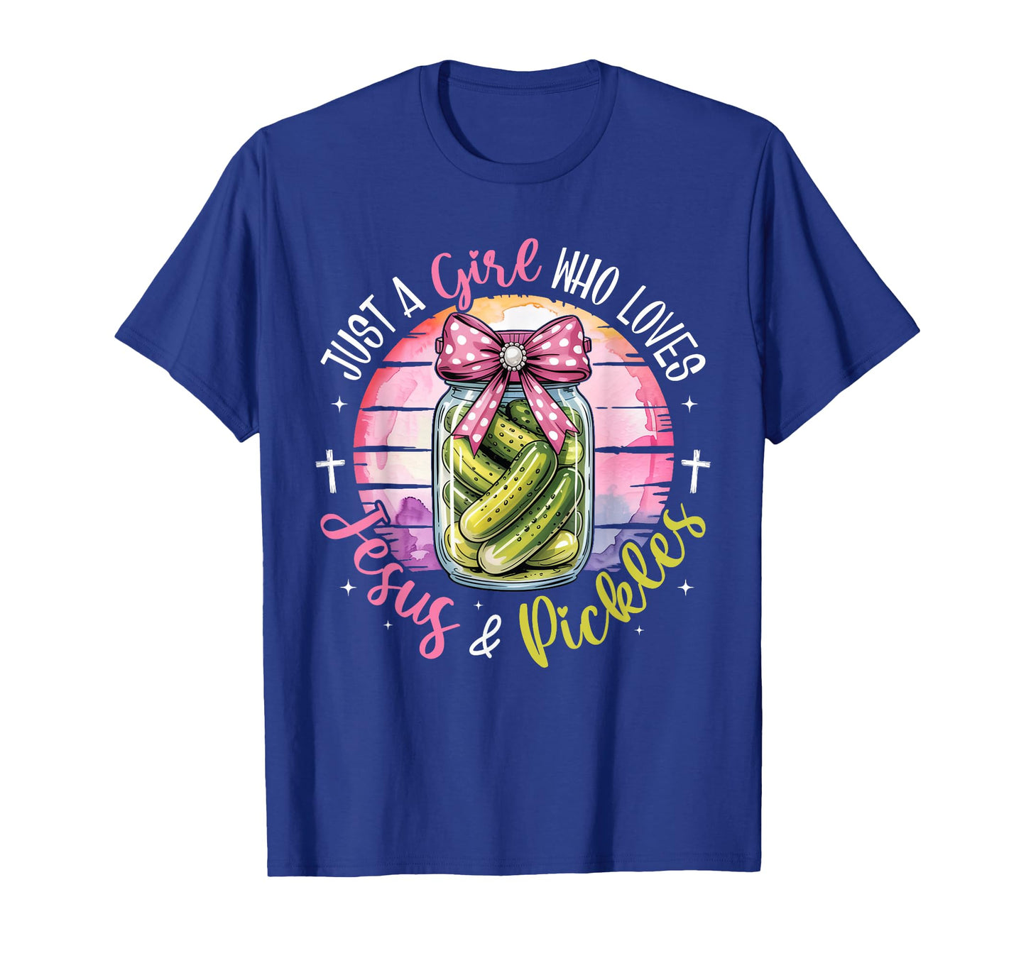 Just A Girl Who Loves Jesus and Pickles Funny Christian Girl T-Shirt