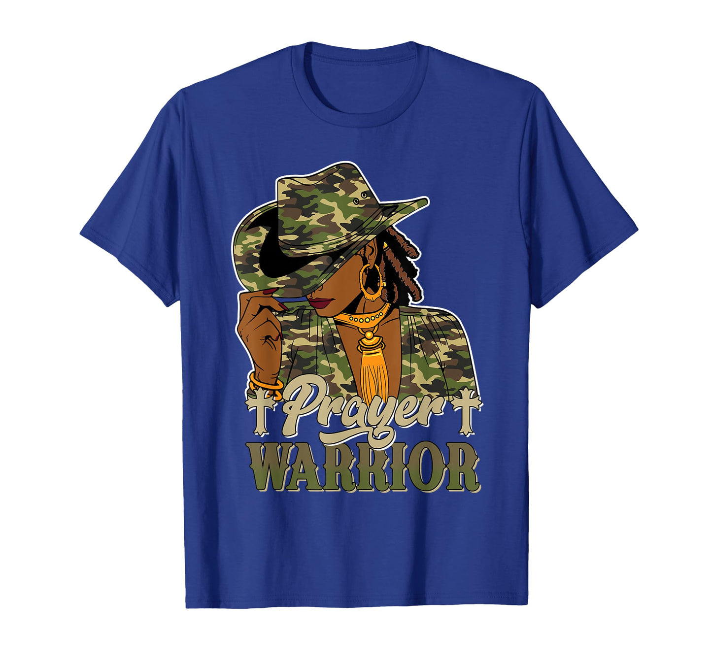Prayer Warrior Black Cowgirl Western Christian Praying Camo T-Shirt