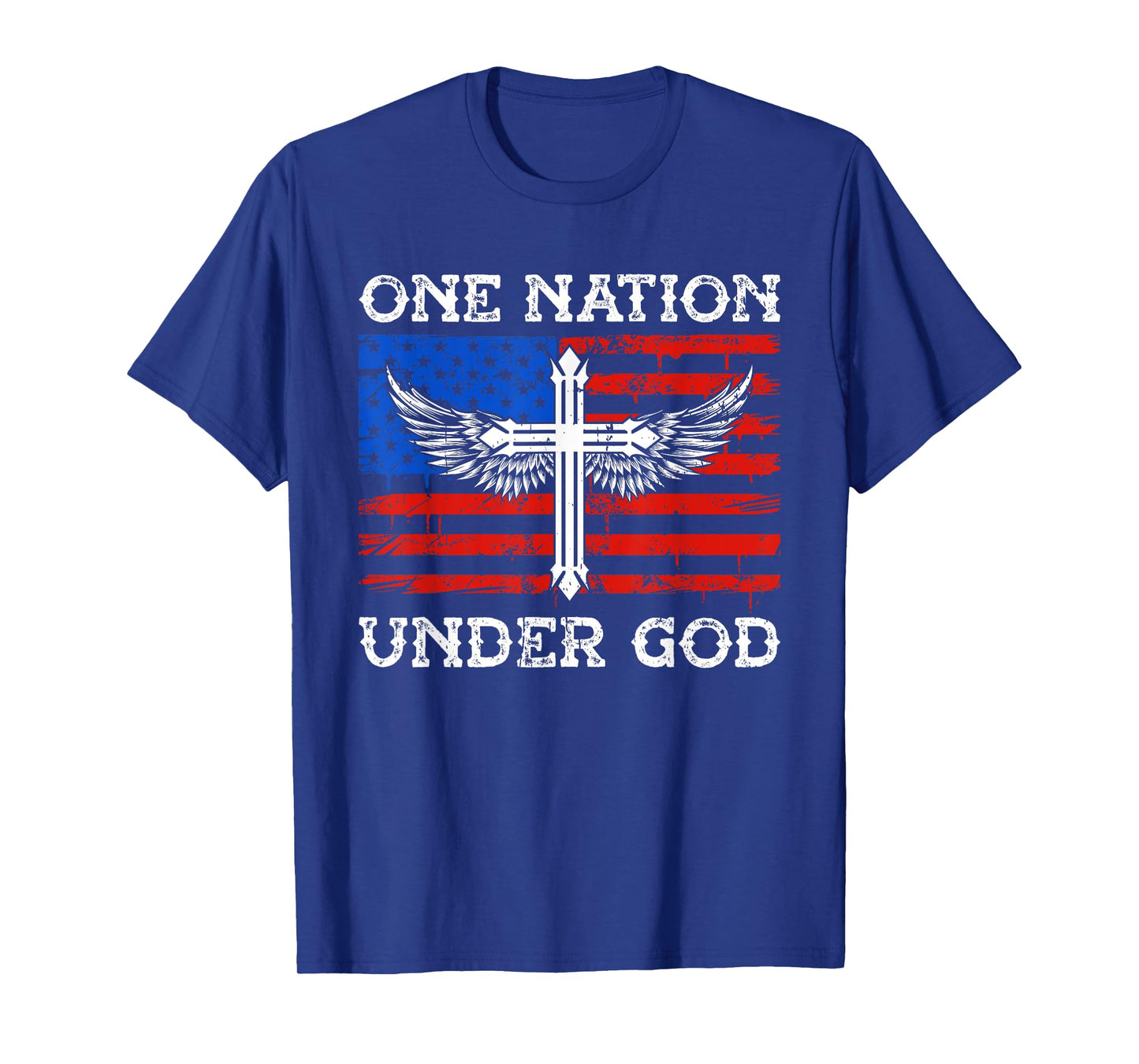 One Nation Under God Jesus Blessed American Flag T-Shirt