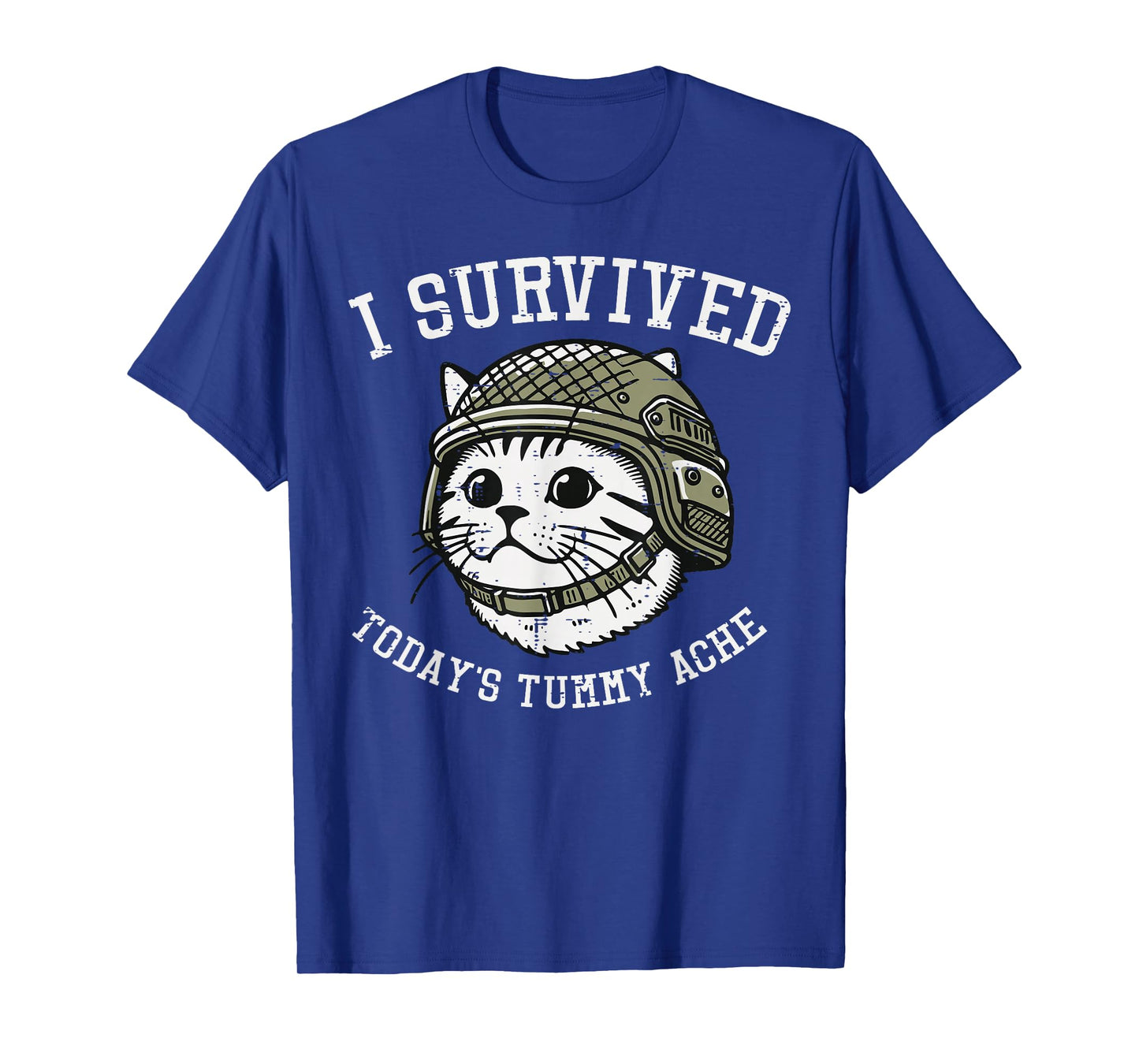 I Survived Todays Tummy Ache Cat Funny Saying Cringe Weird T-Shirt