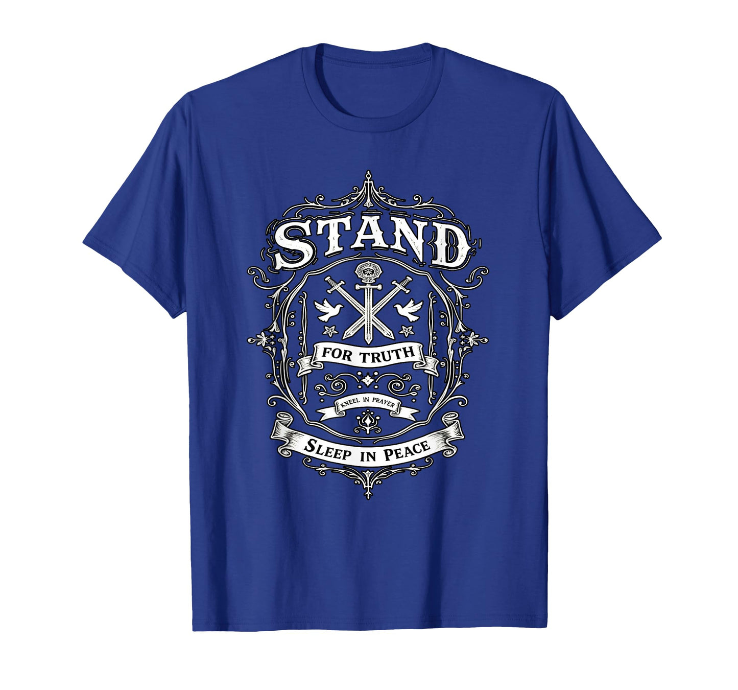 Stand for Truth Kneel in Prayer Sleep in Peace Vintage T-Shirt
