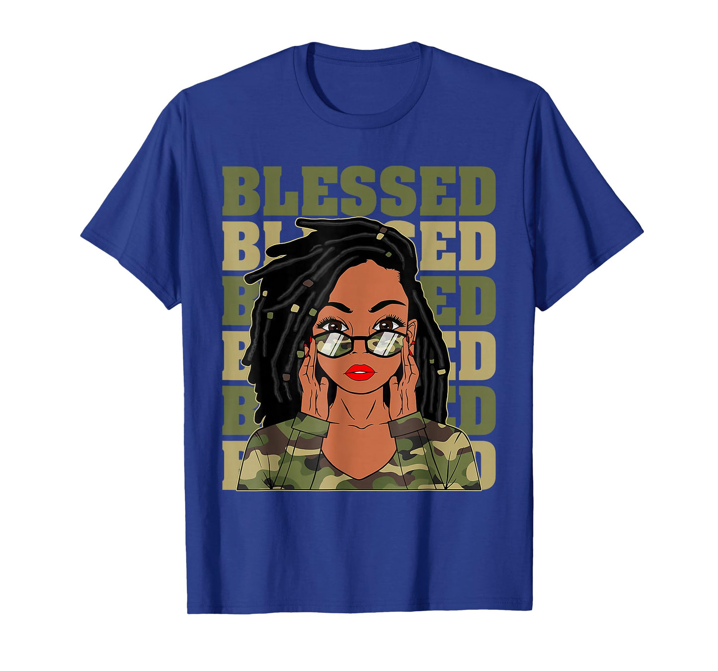 Blessed Black Woman Afro African American Christian Saying T-Shirt