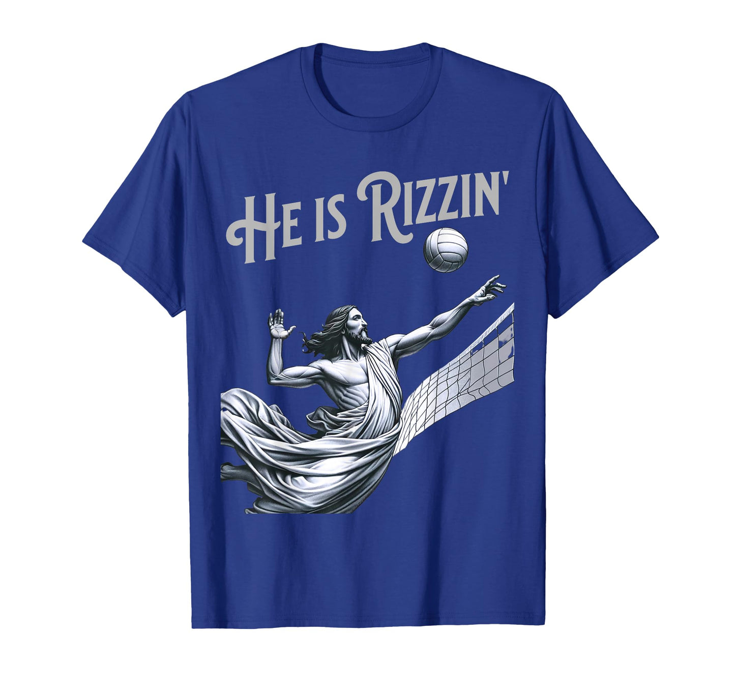 He is Rizzin Jesus Playing Volleyball Funny Sports Rizz T-Shirt